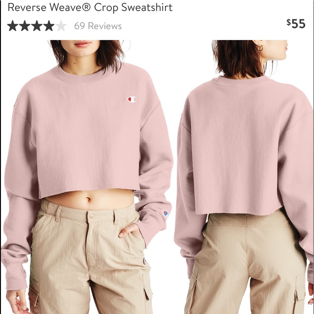 Reverse Weave Crop Sweatshirt